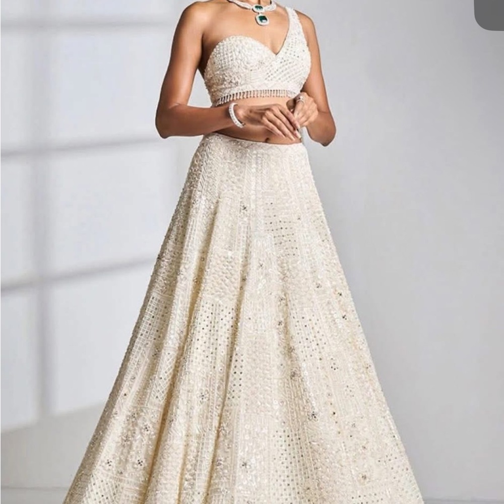 Seema Gujral Cream Lehenga with Intricate Detailing